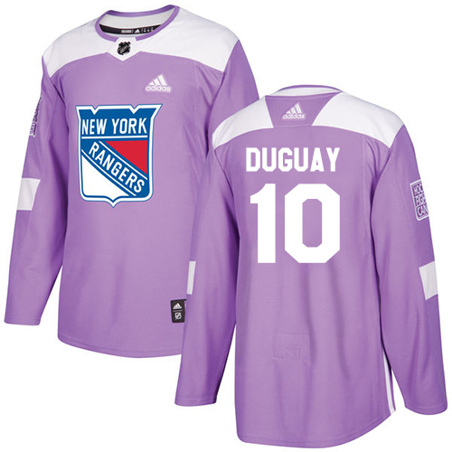 Adidas Rangers #10 Ron Duguay Purple Authentic Fights Cancer Stitched NHL Jersey